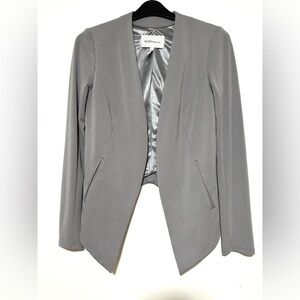 BCBGMaxAzria Gray Collarless Open-Front Blazer